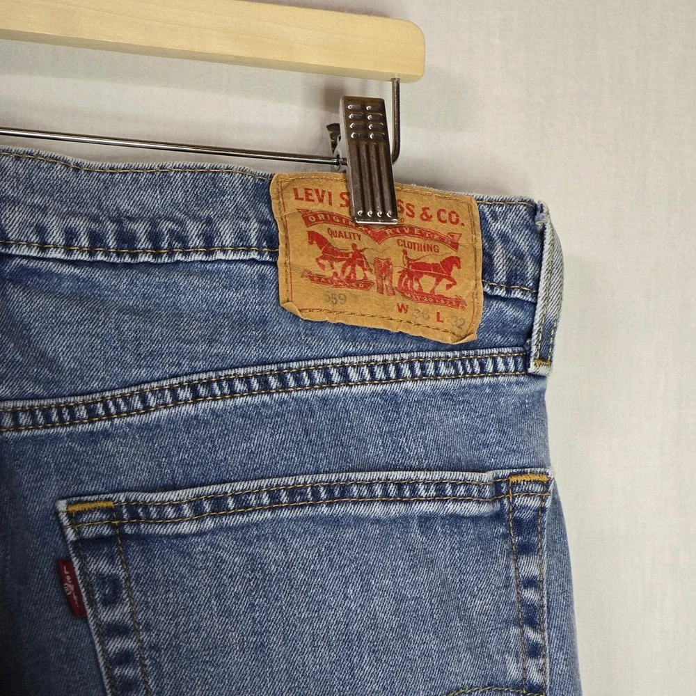 Levi's 559 Relaxed Straight Jeans Mens 36x32 Blue Cotton Denim Classic Casual